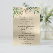 バラフラワーブランチ緑金ゴールド水彩アイボリー 招待状 (スタンド正面)
