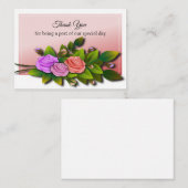 バラフラワーブーケ結婚ブランチサンキューカード ノートカード (正面/裏面)