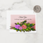 バラフラワーブーケ結婚ブランチサンキューカード ノートカード (正面/裏面インサイチュ)