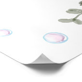 バラフラワーポピンシャンパンベビーシャワーウェルカム ポスター (角)