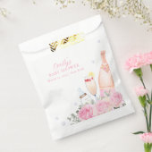 バラフラワーポピンシャンパンボトルベビーシャワー フェイバーバッグ (封をした状態)