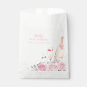 バラフラワーポピンシャンパンボトルベビーシャワー フェイバーバッグ (正面)