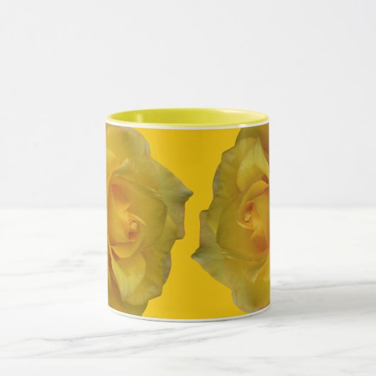 バラフラワーマグコーヒーカップイエローローズカップ マグカップ (中央)