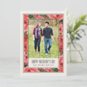 バラフレームバレンタインの写真カード – アイボリー 招待状 (スタンド正面)