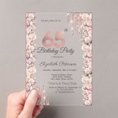 バラフレーム駆動バラ金ゴールド65誕生日 アクリル招待状 (インサイチュ (ポータブル))