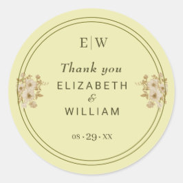 バラフレーム – モノグラムシナ結婚リア黄色 ラウンドシール