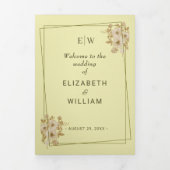 バラフレーム – モノグラムシナ結婚リア黄色 三つ折りプログラム (カバー)