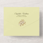 バラフレーム – 天結婚黄 オールインワン招待状 (裏面)