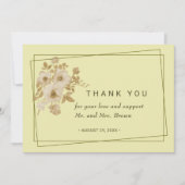 バラフレーム – 天結婚黄 サンキューカード (正面)
