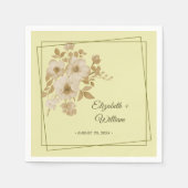 バラフレーム – 天結婚黄 スタンダードカクテルナプキン (正面)