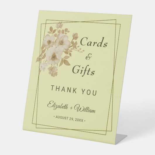 バラフレーム – 天結婚黄 台座サイン (正面)