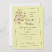 バラフレーム – 天結婚黄 招待状 (正面)