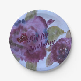 バラフローズンパープル紙プレート ペーパープレート