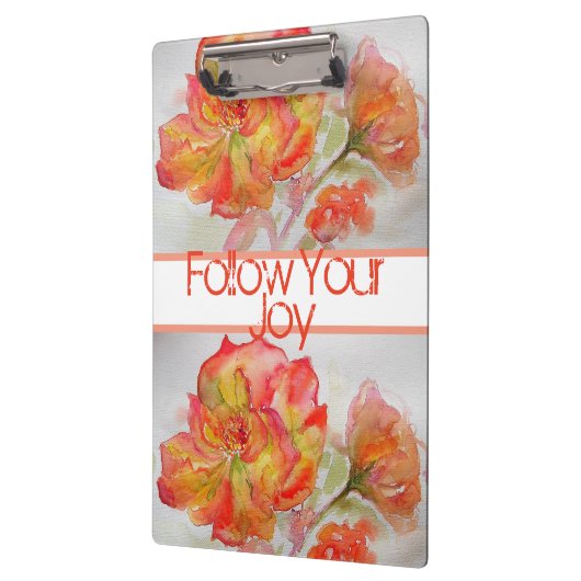 バラフローラウォーターカラーオレンジユー後を追ザの喜び クリップボード (左)
