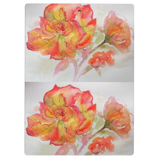 バラフローラウォーターカラーオレンジユー後を追ザの喜び クリップボード (裏面)