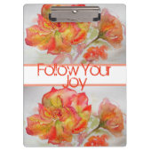 バラフローラウォーターカラーオレンジユー後を追ザの喜び クリップボード (正面)