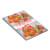 バラフローラウォーターカラーオレンジユー後を追ザの喜び ノートブック (右側)