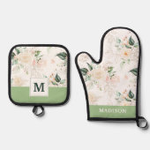 バラフローラガーデンパターン 鍋つかみ&鍋敷きセット (正面)