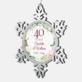 バラフローラガーランド結婚40周年記念 スノーフレークピューターオーナメント (右)