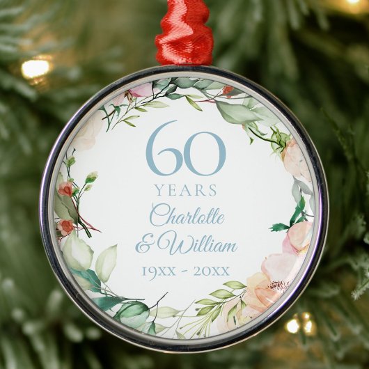 バラフローラガーランド結婚60周年記念 メタルオーナメント