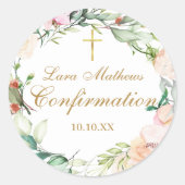 バラフローラガーランド金ゴールドスクリプトの確認 ラウンドシール (正面)