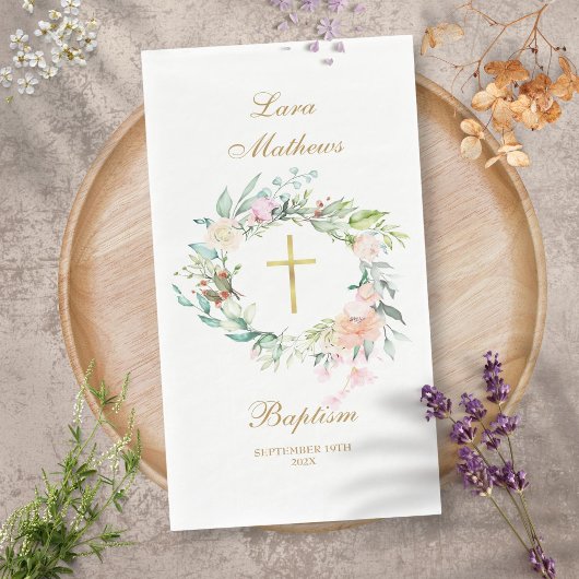 バラフローラガーランド金ゴールドバプテスマ《キリスト教》洗礼式や命名式