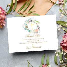 バラフローラガーランド金ゴールドファーストホーリーコミュニオン サンキューカード