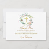 バラフローラガーランド金ゴールドファーストホーリーコミュニオン サンキューカード (正面)