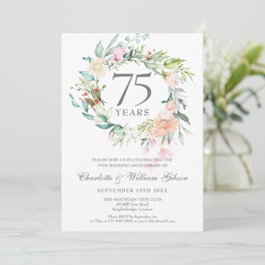 バラフローラガーランド75結婚周年記念 招待状 (スタンド正面)