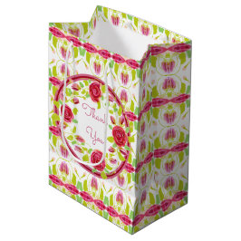 バラフローラシャビーシックありがとう ミディアムペーパーバッグ