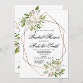 バラフローラジオメトリブライダルシャワーの招待 招待状 (正面/裏面)