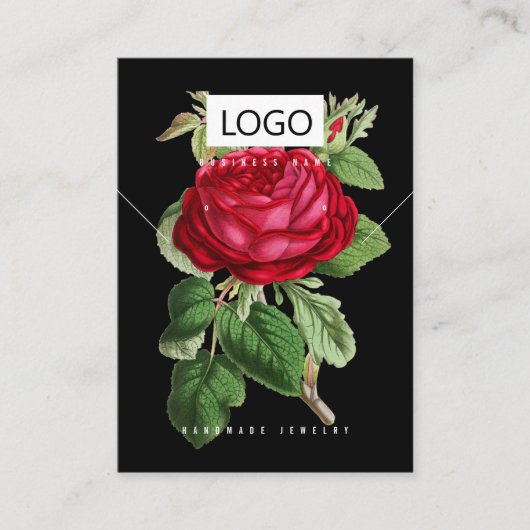 バラフローラジュエリーイヤリングネックレスディスプレイカード 名刺 (正面)