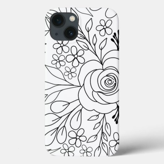 バラフローラスケッチ線画 Case-Mate iPhoneケース (裏面)