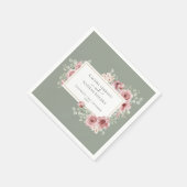 バラフローラセージ緑のエレガント金ゴールド幾何学的 スタンダードカクテルナプキン (角)