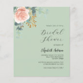 バラフローラセージ緑のブライダルシャワー招待 (正面)
