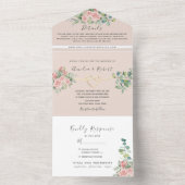 バラフローラダスティピンク結婚ズ オールインワン招待状 (内側)