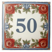 バラフローラハウスドア番号プレート標識 タイル (正面)