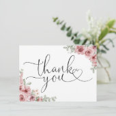 バラフローラハートスクリプト白黒 サンキューカード (スタンド正面)