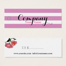 バラフローラバラと白ストライプ – 価格ラベル