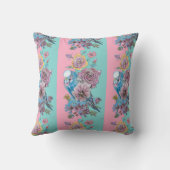 バラフローラバラブジーバード女性ピンクアクア クッション (裏面)