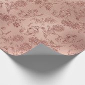 バラフローラバラ金ゴールドピンクプリンセスグリッター ラッピングペーパー (角)
