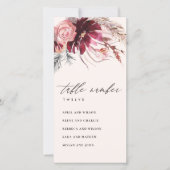 バラフローラパンパスグラスシーティンググラフテーブル番号 サンキューカード (正面)