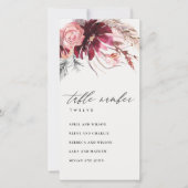 バラフローラパンパスグラスシーティンググラフテーブル番号 サンキューカード (正面)