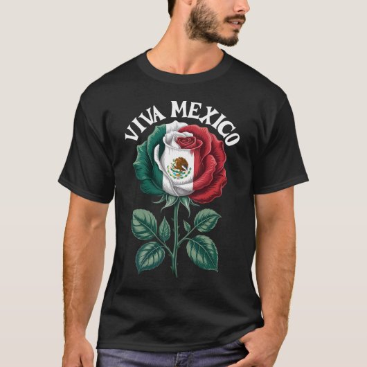 バラフローラビバメキシコ国旗の独立記念日 Tシャツ (正面)