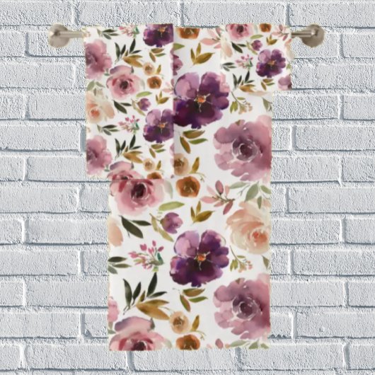 バラフローラピンクパープル バスタオルセット