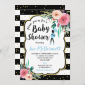 バラフローラフラワーズベビーシャワー招待状ボーイ 招待状 (正面/裏面)