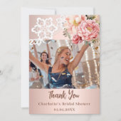 バラフローラブライダルシャワー写真サンキューカード 招待状 (正面)