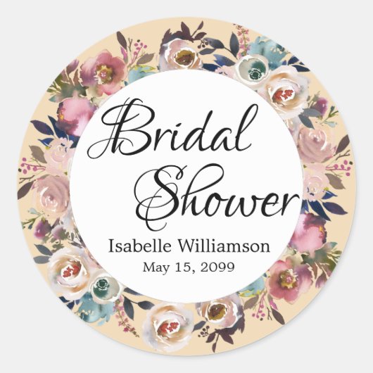 バラフローラブライダルシャワー ラウンドシール (正面)