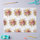 バラフローラブルゴーニュパターンアンティーク結婚式 薄葉紙 (クラフト)