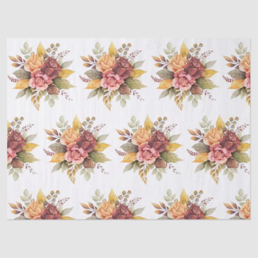 バラフローラブルゴーニュパターンアンティーク結婚式 薄葉紙 (正面)